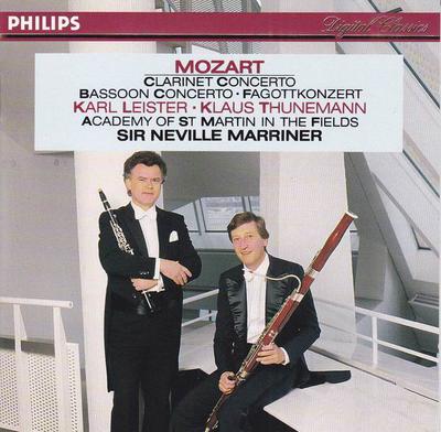 CD MOZART - KARL LEISTER • KLAUS THUNE - Clarinet Concerto • Bassoon Concert 4223902 Philips Digital 1989 Europe Classical Used