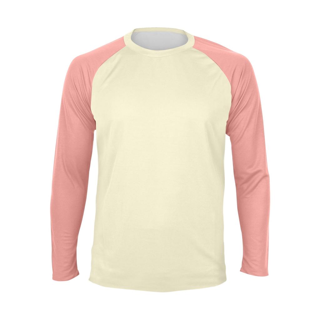 Men's Contrast Color Raglan Long Sleeve Sports Top