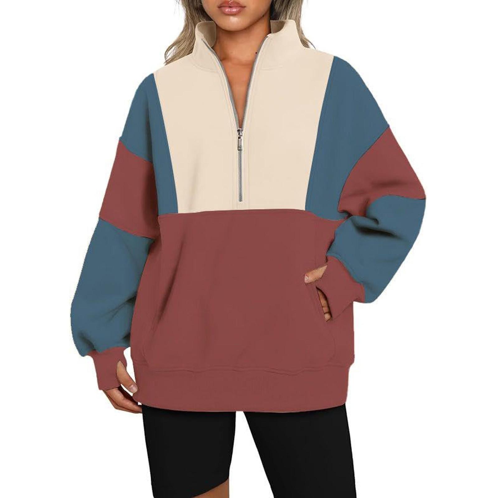 

Женские толстовки, пуловеры с длинным рукавом, толстовки с капюшоном и застежкой-молнией на половину длины, топы, осенняя одежда S винный