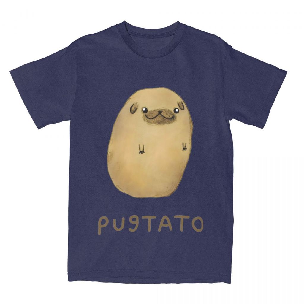 Cute Potato Pug Men Women T Shirt Kawaii Pet Dog Puppy Pugs  Novelty Tee Shirt T-Shirts Pure Cotton Gift Idea Clothing
