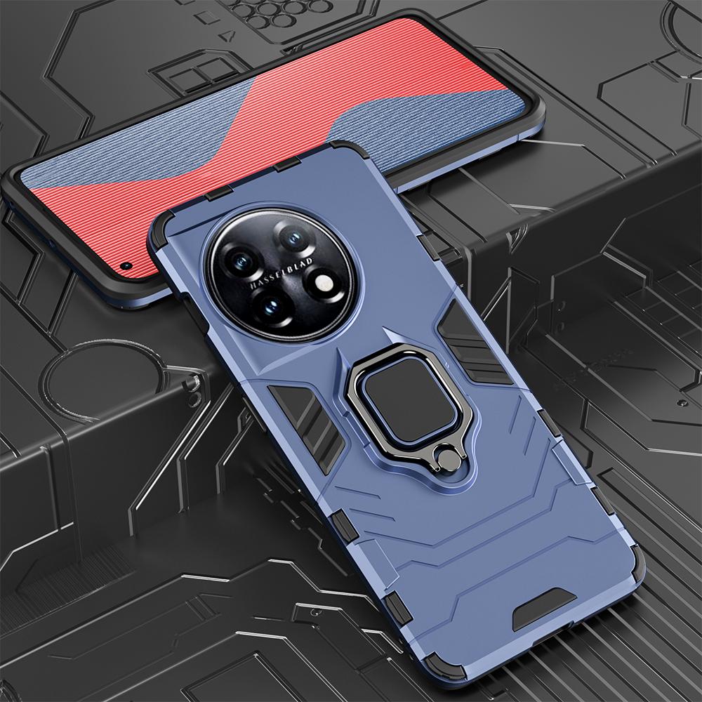 KEYSION Shockproof Armor Case for Oneplus 11 5G 11R 10R 150W Metal Ring Stand Phone Cover for One Plus Ace 2 5G 1+ Ace Racing