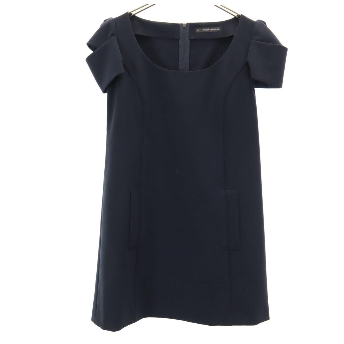 

FOXEY NEW YORK made in Japan Short sleeve mini dress 38 dark blue Women Used