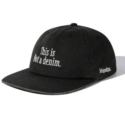 MAGOODGAN Kopfbedeckung 9314 Pigment-Baumwolle Schriftzug Schwarze Baseballkappe