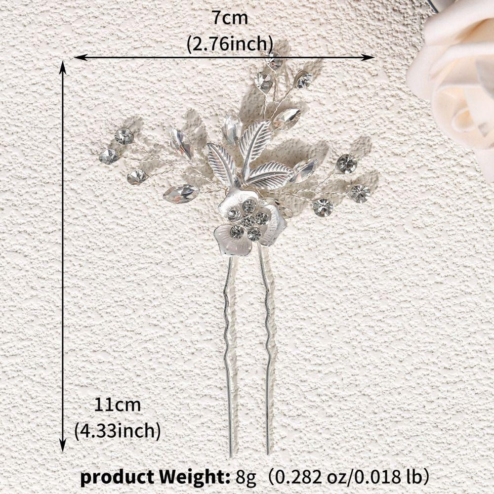 Rhinestone Crystal Flower Hairpins Hair Jewelry Vine Hair Pin Graduation Ceremonies