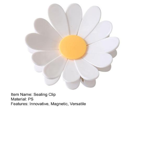 3D Daisy Magnetic Sealing Clip for Food Bags Snack Bag Sealer with Strong Magnetic Storage Creative Refrigerator Decor And Preservation Clip