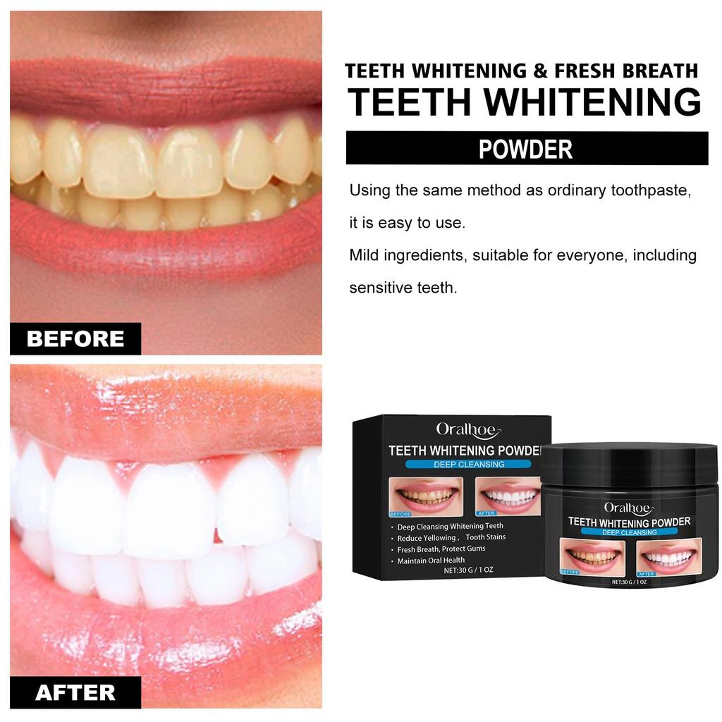 Charcoal Whitening Teeth Powder Cleaning Dental Calculus Stains Improve Tooth Yellow Remove Bad Breath Bright White Toothpaste