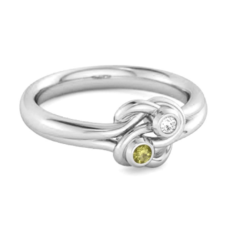 Peridot Dual Stone Stackable Ring - 925 Sterling Silver