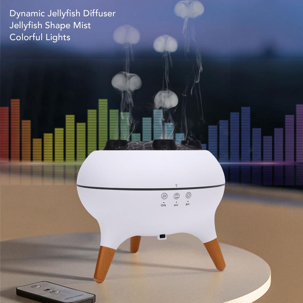 Jellyfish Essential Oil Diffuser 250ml Aromatherapy Diffuser Desktop Humidifier with Light and Remote Control for Bedroom