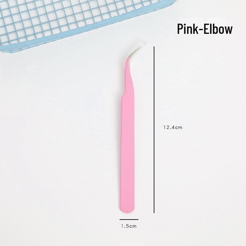 Macaron-Colored Bent Tip Stainless Steel Tweezers for Nail Art and Eyelash Applications