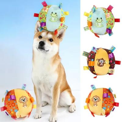 Bite Resistant Handle Dog Toys Plush Dog Chewing Ball Cute Interactive Ball Dog Toy  Pet Supplies