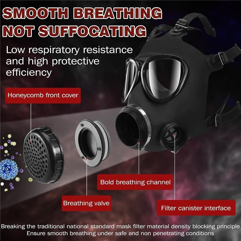 Gas Masks Survival Nuclear and Chemical - Reusable Full Face Respirator Gas Mask with Activated Carbon Filter