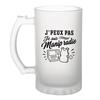 Chope De Bière - PLANETEE - J’peux Pas Je Suis Manip Radio (minimaliste) - Verre Trempé Givré - 470 Ml - Impression Durable