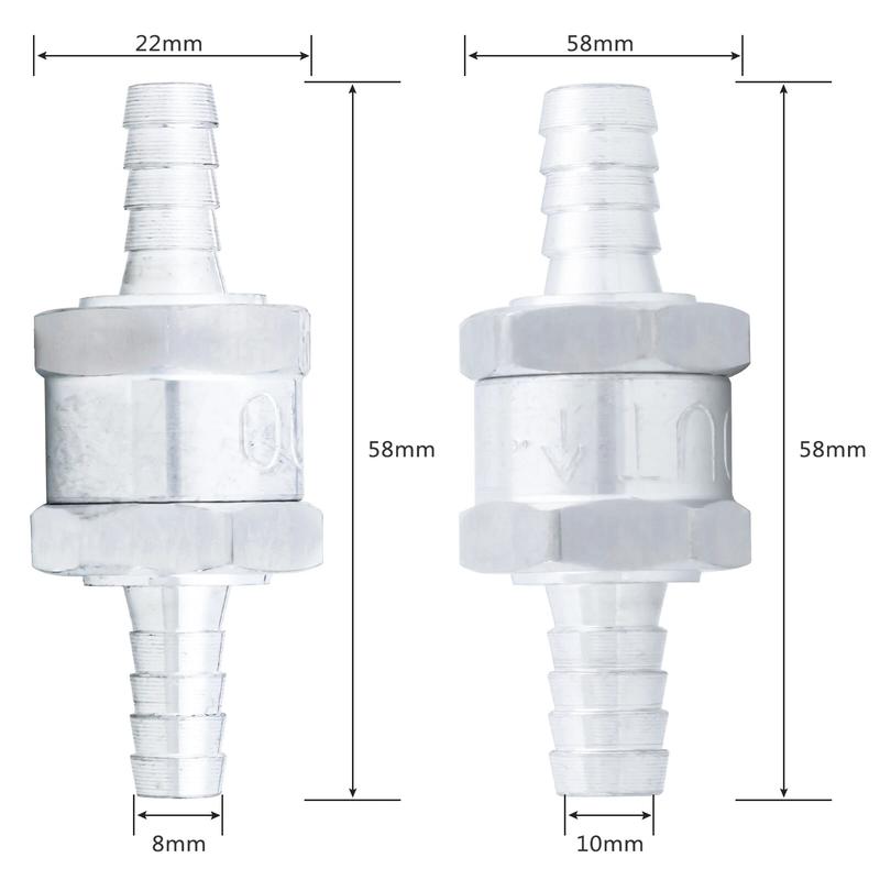 5/16" 8mm Auminium One Way Check Valve Non Return Inline For Gas Oil Diesel Fuel