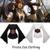 Trendy Pirate Costume Medieval Women's Pirate Shirt Cosplay Clothing