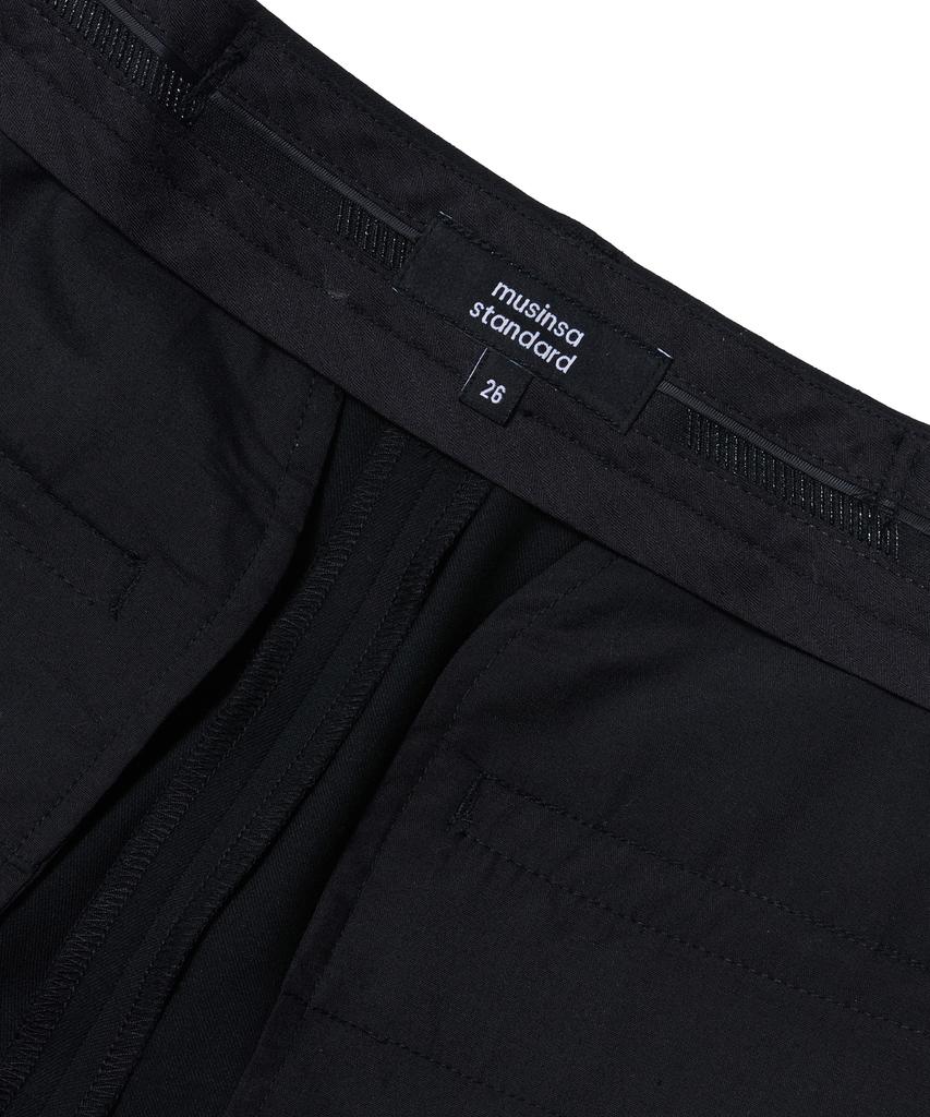 MUSINSA STANDARD WOMAN Women'S Baggy Tapered Hidden Banding Slacks [Black]