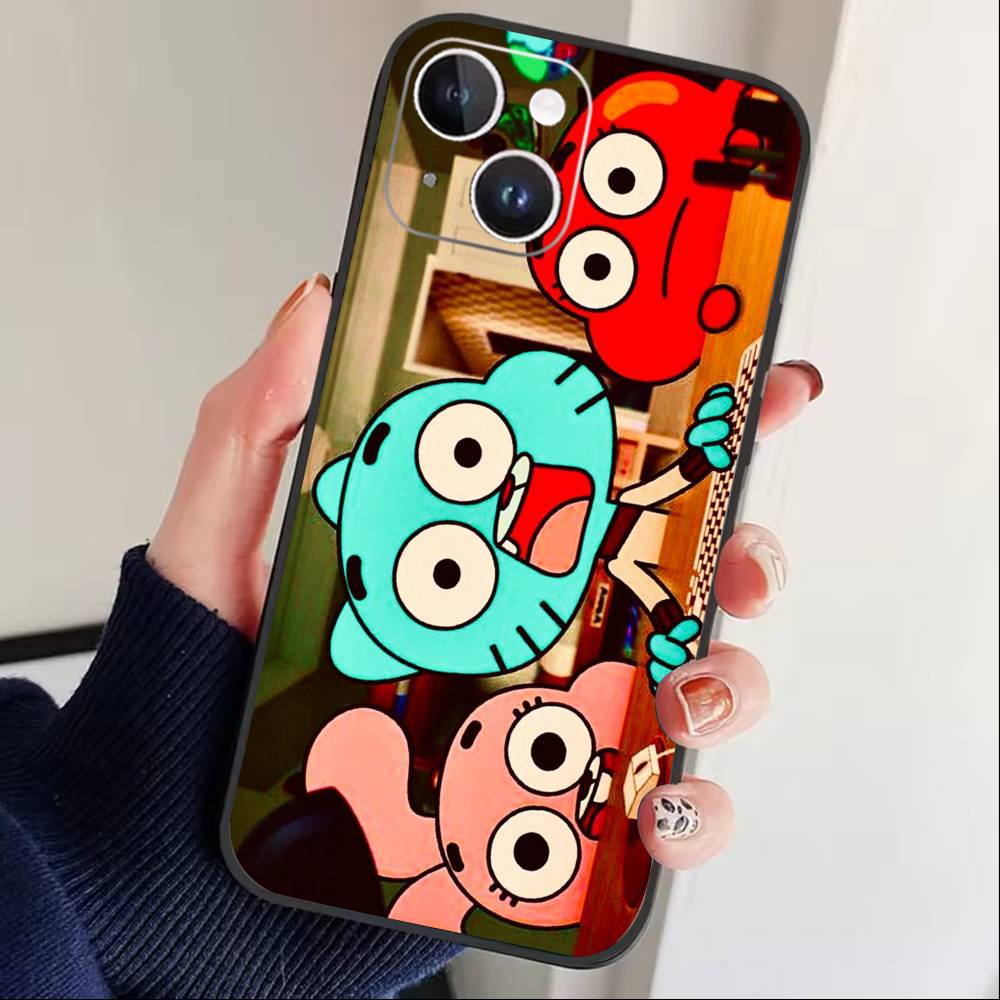 J-Gumball and Darwin Phone Case For iPhone 16,15,14,13,12,17,Pro Max,Plus Silicone Black Case