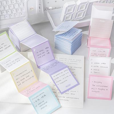 120sheet Simplicity Journal Memo Pad Creative Candy Color Tearable Sticky Note Blank Horizontal Line Note Pad Student Supplies