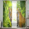 Transparente Fenstervorhänge mit Tiger im Regenwald für Wohnzimmer, Schlafzimmer, moderne Voile-Tüll-Vorhänge, Stoffvorhänge für die Küche