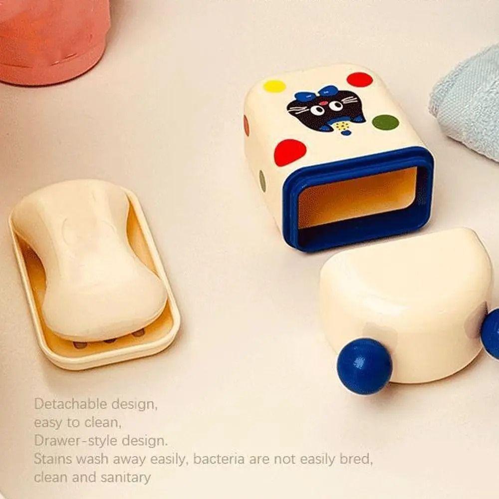 Creative Cute Cat Soap Box Cartoon Soap Container Multifunctional Travel Soap Dish Home Decor