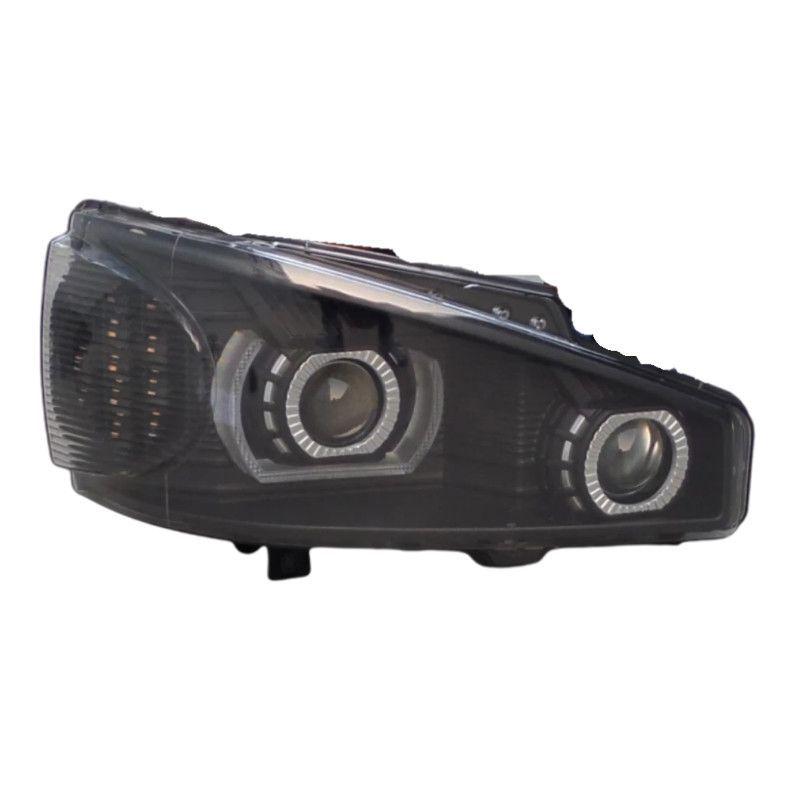 Dual-Lens Black & Gold LED Headlights for Jiefang J6, J6P, J6M - Super Bright, Custom Car Modification Left Headlight