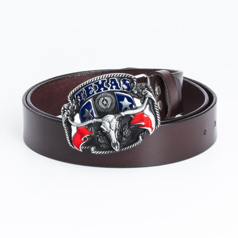 

Мужской ремень из натуральной коровьей кожи с изображением головы коровы, цельный древний ремень из олова 95cm