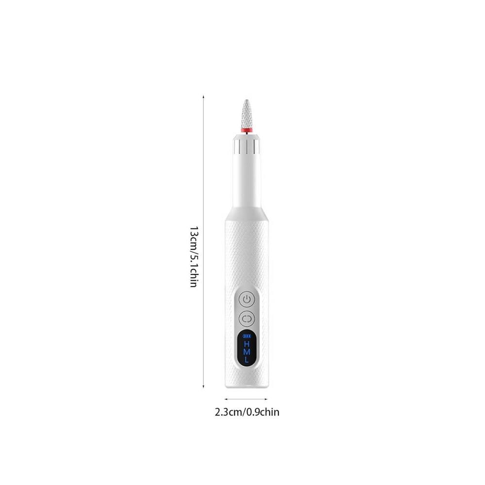 Portable Nail Drill Electric File Rechargeable Nail File with Bits for Acrylic Gel Removing Nails for Manicure Salon Home