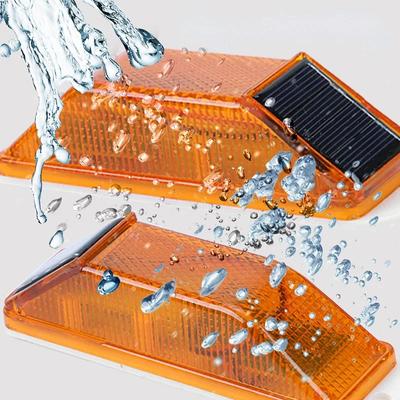 2 Stück Solar Stroboskop Warn LED Lampe Stroboskop Blinken Verkehrswarnleuchte Chipsteuerung Brücke Wiederaufladbar Nachtfahrt Sicherheitsleuchte