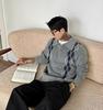 Hochwertiger Strickpullover mit Rautenmuster: Leiser Luxus, Lässiger Entspannter Stil mit Mehreren Knöpfen