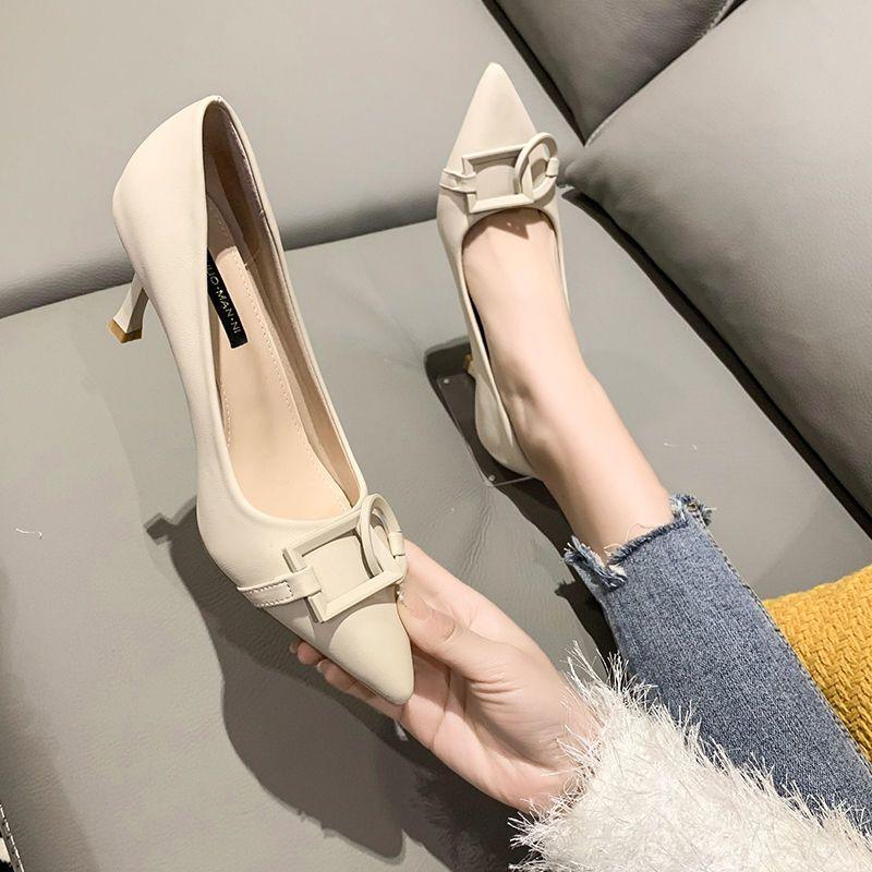 Shoes for Women 2024 On Heeled White Ladies Summer Footwear High Heels Pointed Toe Stilito Office Pumps Lastest Korean Style A E