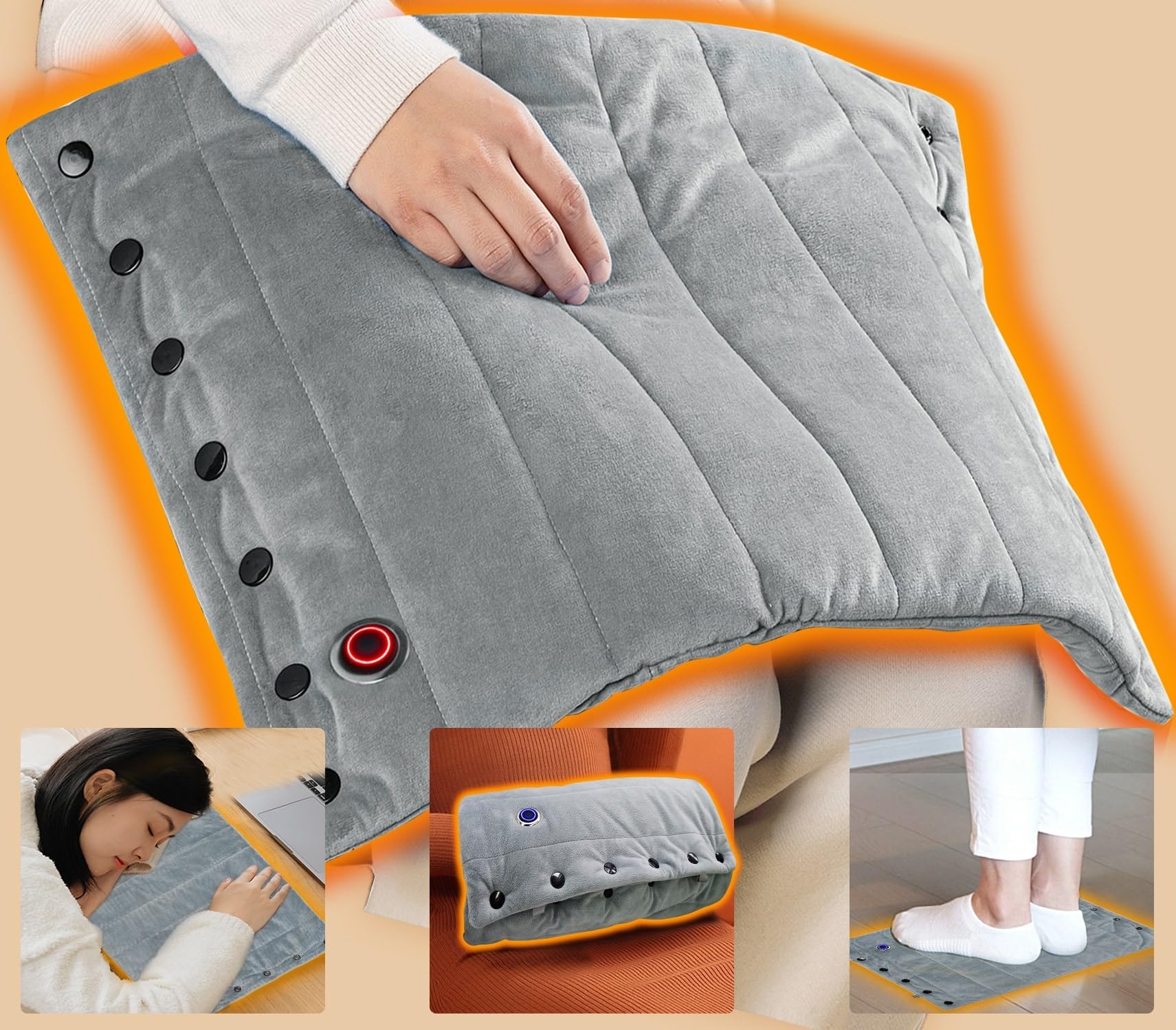 

Горячая мини-электрическая температура с питанием от USB для одной быстрой горячей ноги руки теплая энергия стол для кемпинга [Оно везде] коврик, коврик, 3-уровневый контроль, человек,