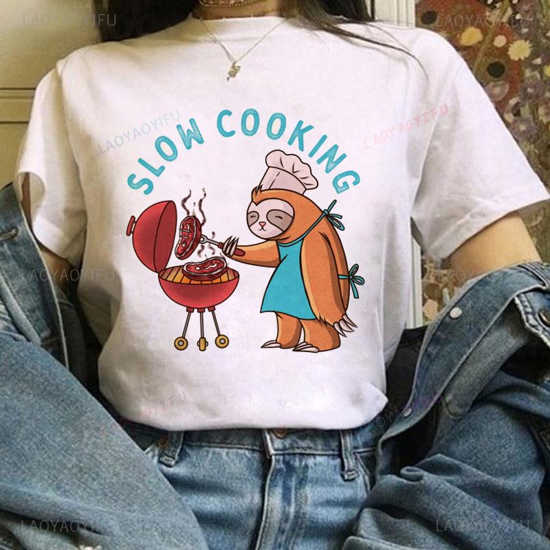 Cute Dinosaur Print T-Shirt Summer Short Sleeve Clothing Fun Versatile Patter Fashion Lady Casual Harajuku Elegant Top T-Shirt Unisex