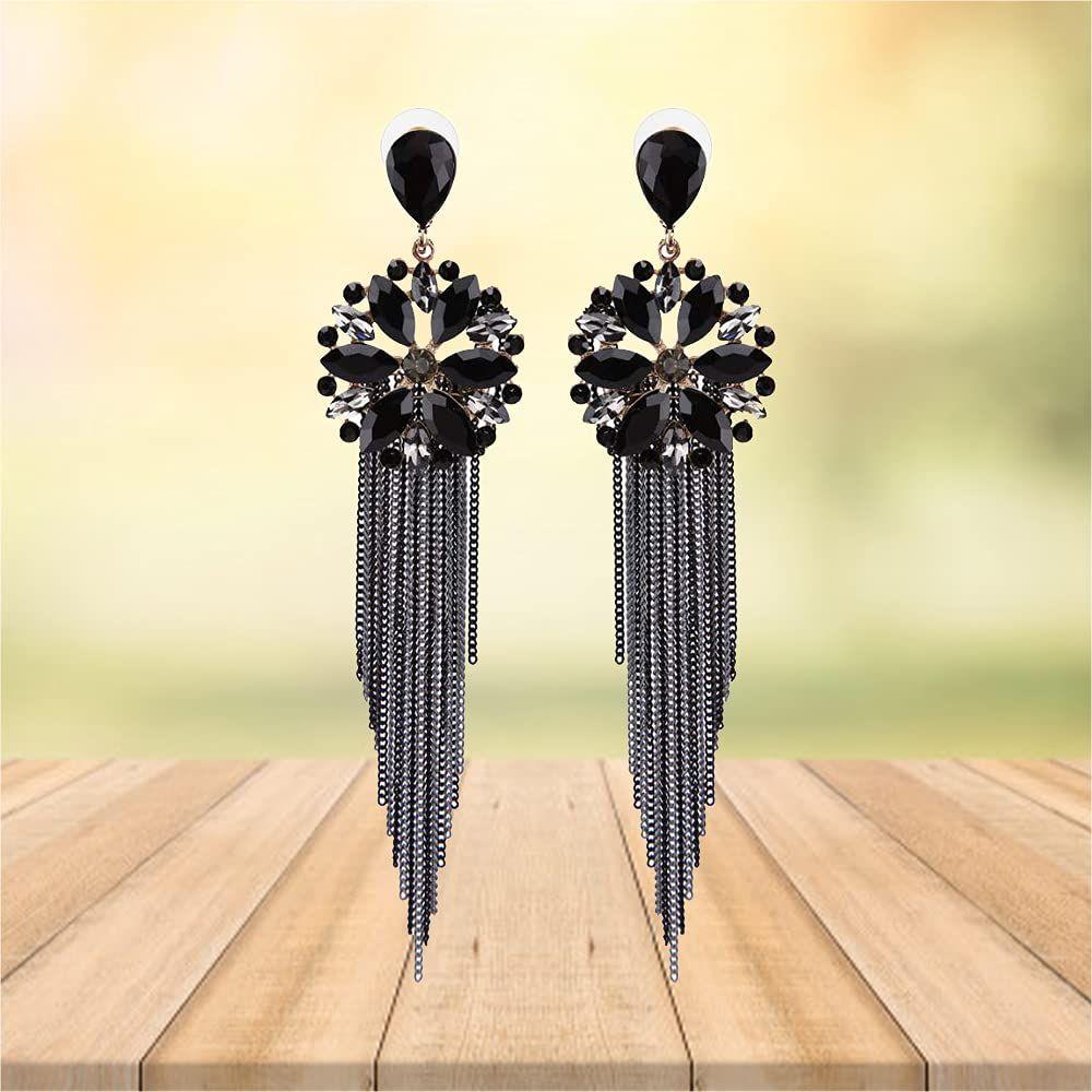 Jewellery Earrings for Women Crystal Tassel Handmade Earrings for Girls and Women