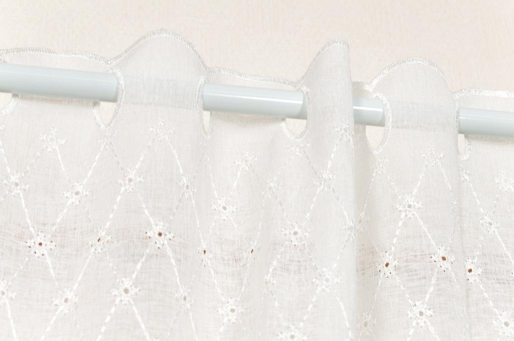 Arie White Cafe 125cm Wide X 65cm Beaded Fairy Design Curtain, Long,