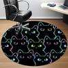 1pc Cat Pattern Office Round Area Rug, Under Office Chairs Bedroom Living Room Home Decor, Room Deco