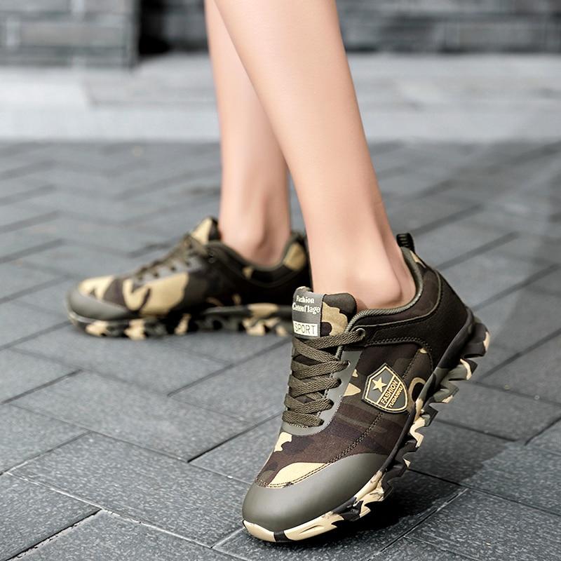 Men 'S Shoes Breathable Running Shoes Women Army Green Camouflage Canvas Sneakers Comfortable Couple Walking Jogging Shoes