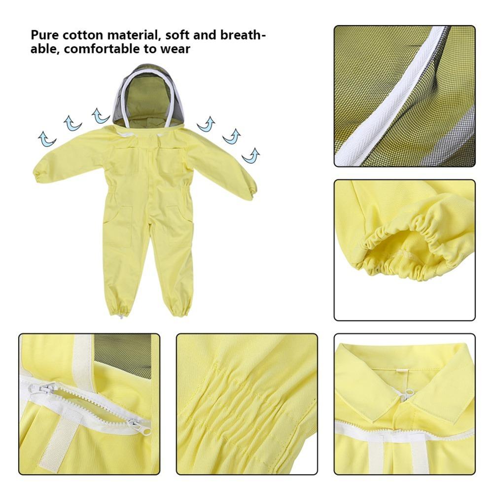 Yellow Beekeeping Suit Cotton Professional Beekeeping Suit Beekeeper Protective Suit Family Use M