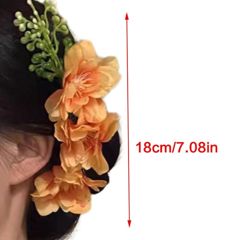Elegant Blossom Hair Comb For Side Bun Updos Secure Grip Lightweight Plastic Hair Comb Women Accessories