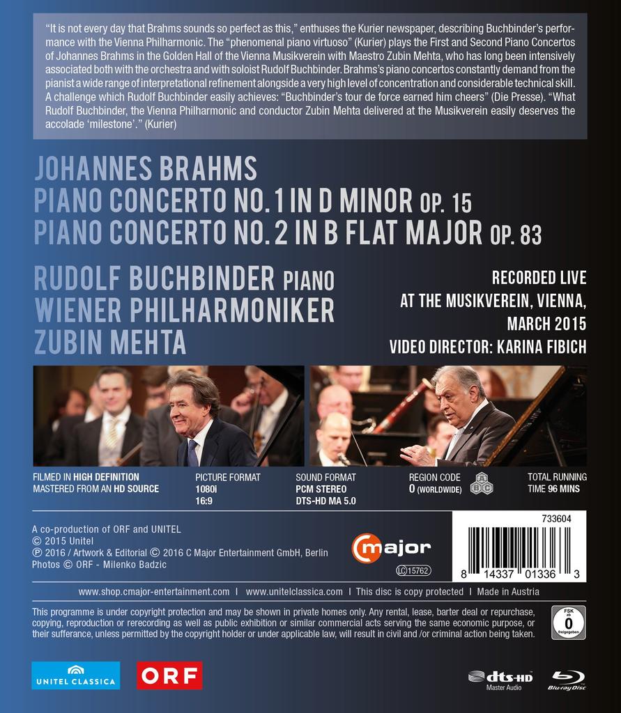 Piano Concertos 1 2 & [Blu-ray]