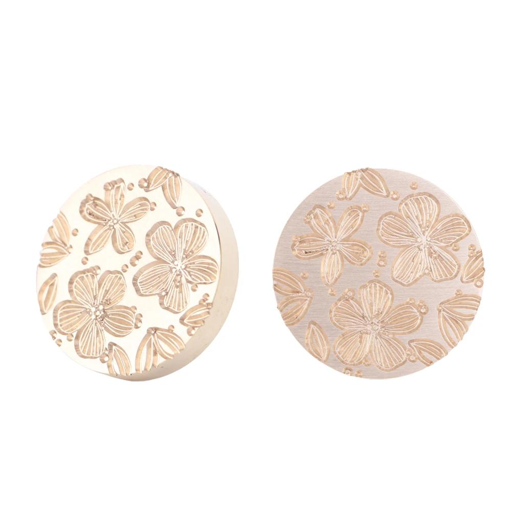 Retro Antique Round Plant Sealing Wax Stamp Head Fire Paint for Wedding Invitation Gift Packaging Scrapbooking Card DIY Envelope