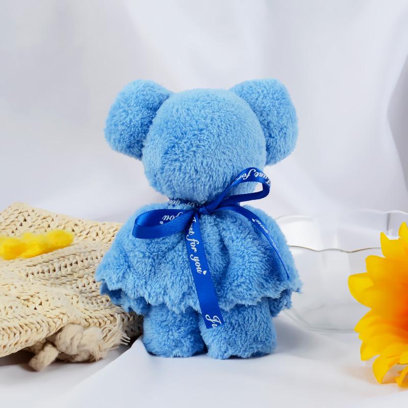 Bear-Shaped Soft Coral Fleece Towel - Cute Souvenir for Weddings, Kids, Holidays, or Kindergarten Opening Gifts