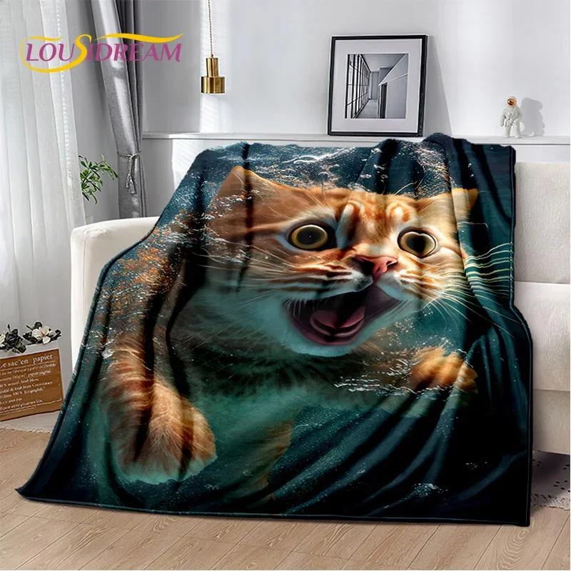 Cartoon Cute Calico Cat,Garfield Cat,Persian Cat,Ragdoll Blanket,Soft Throw Blanket for Home Bedroom Bed Sofa Cover Blanket Kids