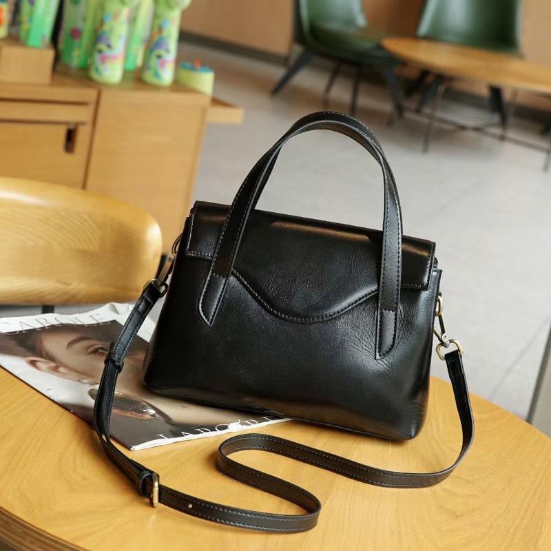 

Сумка из натуральной коровьей кожи большой емкости, двухслойная, наклонная, с перекладиной, для женщин, универсальная, новая, из натуральной кожи, простая, на одно плечо, повседневная женская сумка