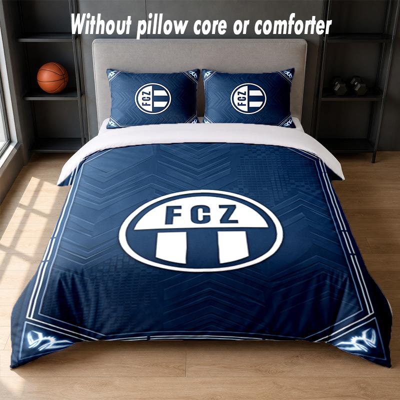 FC Zürich Design Bed Bedding Set 1 Duvet Cover + 2 Pillowcases Soft Breathable Household Bed Linens