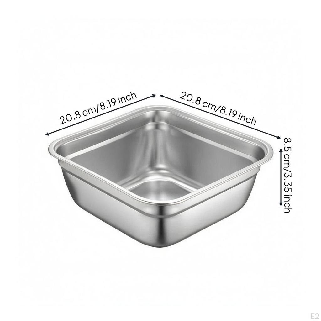 Lavabo Quadrato in Acciaio Inossidabile Lavabo Utilità Robusto per Preparazione Cibo e