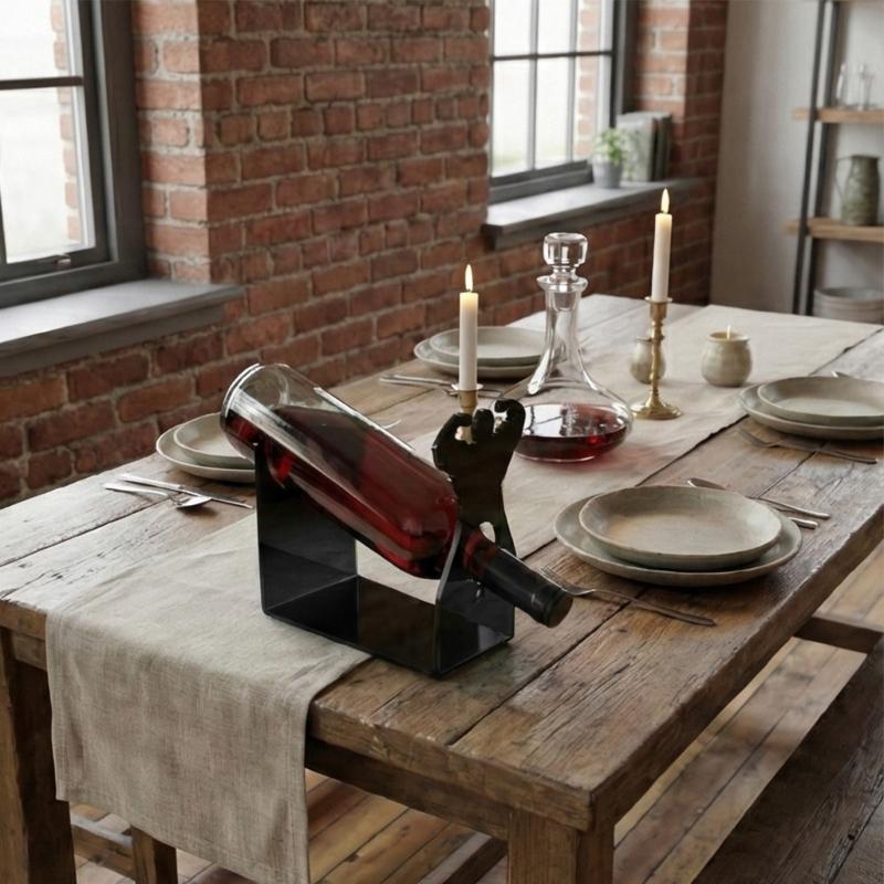 Sturdy Acrylic Wine Holder For Desktop Preventing Wine Bottle Tipping Ensuring Safety For Home Use
