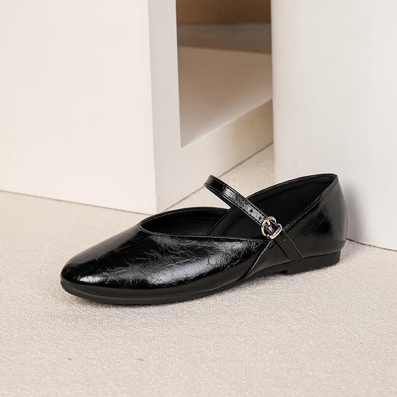 Mary Jane Shoes for Women Square Toe Flats Dressy Ballet Flat Mary Jane Flats with Buckle Strap Comfortable Slip On Casual Shoes Women s Flat Shoes 36