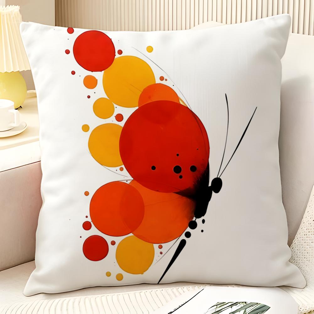 Modern Flower Minimalist Cool 2 Pillow Case Natural Linen Organic Fabric Double-Sided Printing Sofa Home Decor Gift Pillow Case