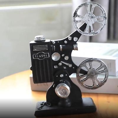 Movie Film Projector Model Sculpture Statuette Gift Resin Statue Figurine for TV Stand Decoration