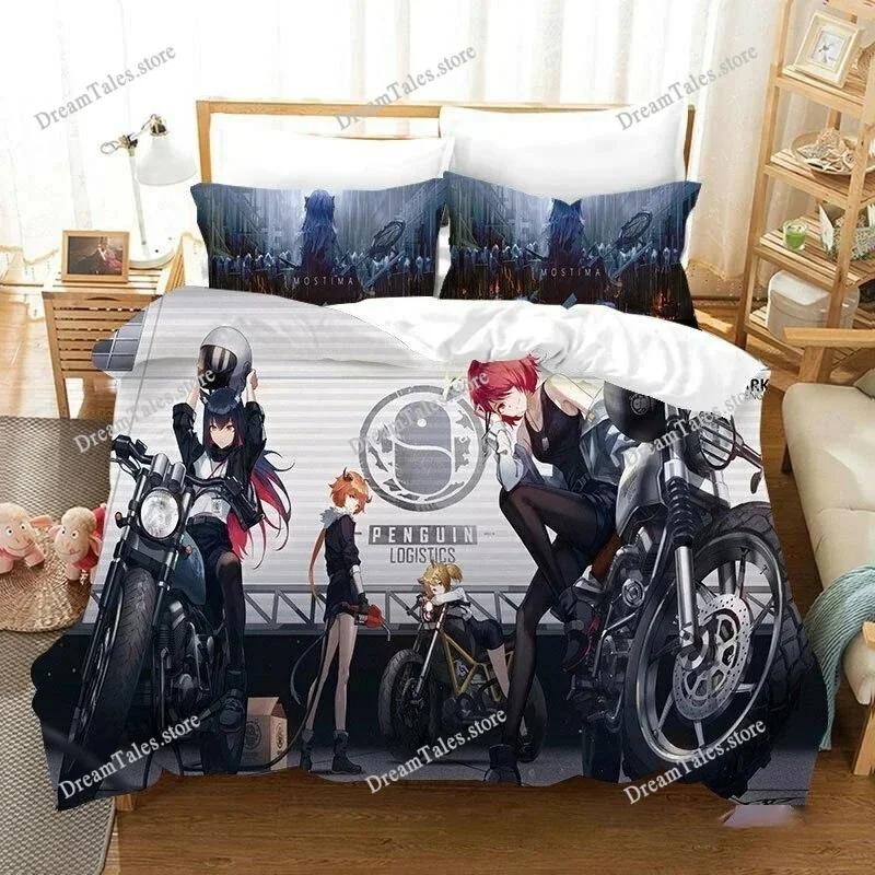 Exquisite 3D Anime Arknights Wallpaper Print Bedding Set Duvet Cover Comforter Bed Youth Kids Girls Boys Gift Home Textileextile