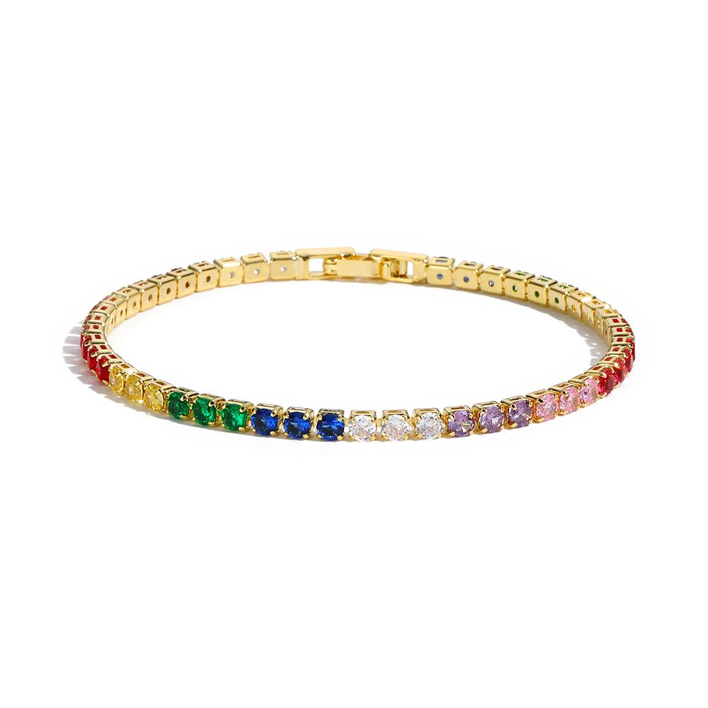 Rainbow Tennis CZ Chain Choker Necklaces Mixed Color Summer Jewelry for Women Short Necklace Wholesale/Dropshipping